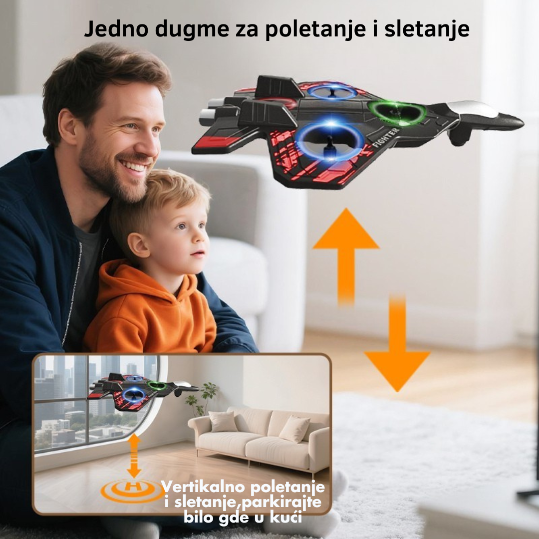 Borbeni avion-dron sa kontrolerom